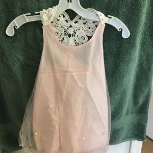 Lace and light pink girls tank top